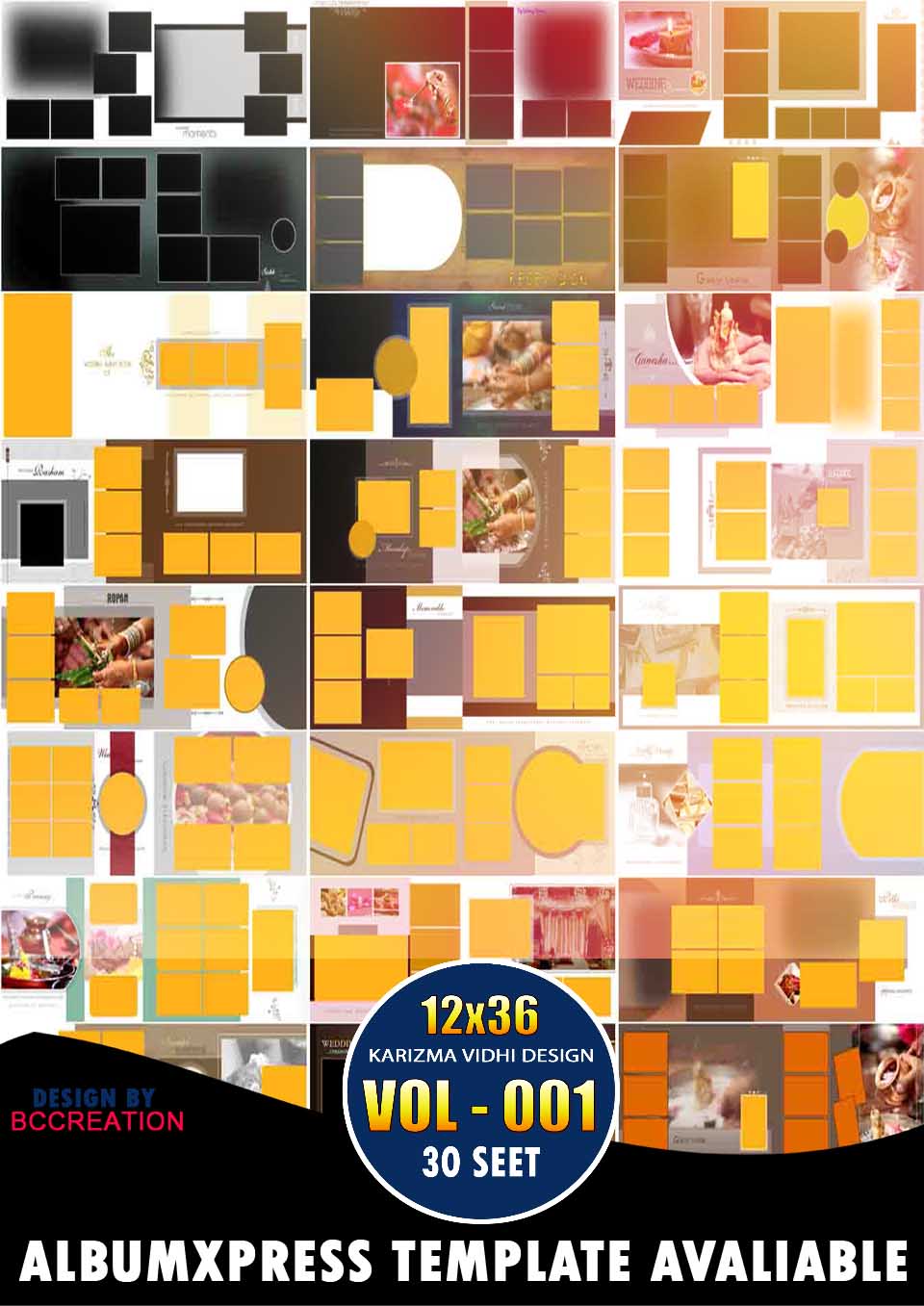 12X36-KARIZMA-VIDHI-DESIGN-PSD,Canvera Album,12x36 bandhan, 12x18 coverpage